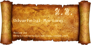 Udvarhelyi Mariann névjegykártya